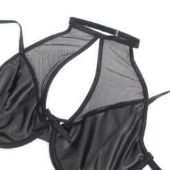 SUBBLIME - 957582 CONJUNTO SUJETADOR Y FALDA DE CUERO NEGRO S/M - piKanteo | Despierta tu lado más piKante