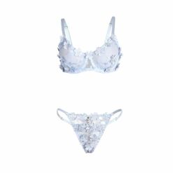 SUBBLIME - 957636 CONJUNTO SUJETADOR Y PANTIES CON BORDADOS DE FLORES CELESTE L/XL - piKanteo | Despierta tu lado más piKante
