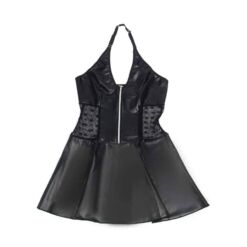 SUBBLIME - 957711 VESTIDO DE CUERO CON CREMALLERA Y ENCAJE NEGRO L/XL - piKanteo | Despierta tu lado más piKante