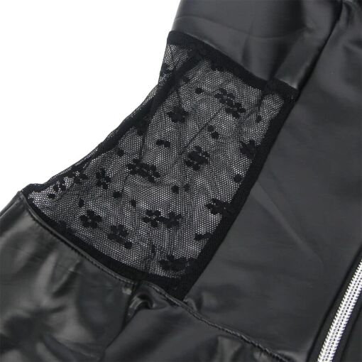 SUBBLIME - 957711 VESTIDO DE CUERO CON CREMALLERA Y ENCAJE NEGRO L/XL - Imagen 6