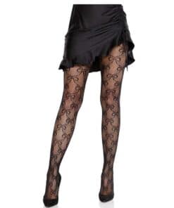 LEG AVENUE - MALLAS DE RED CON LAZO NEGRO