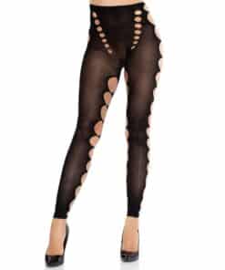 LEG AVENUE - MEDIAS OPACAS SIN COSTURAS CON CORTE EN LOS PIES NEGRO