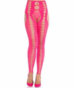 LEG AVENUE - MEDIAS OPACAS SIN TIRANTES Y COSTURAS ROSA NEÓN