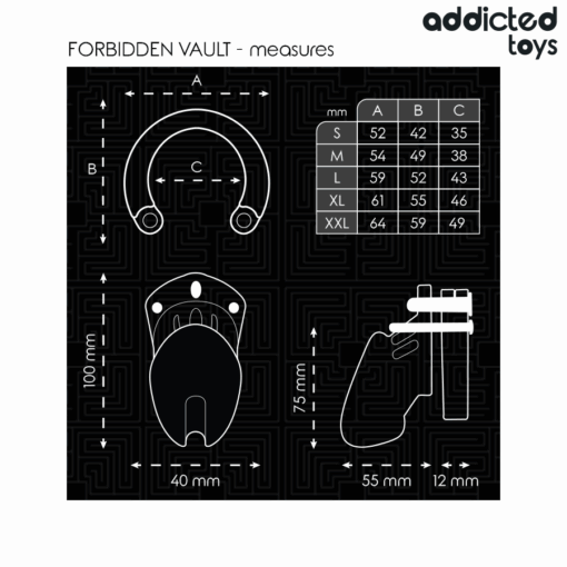 ADDICTED TOYS LOCKED - FORBIDDEN VAULT JAULA PARA PENE 10 CM - Imagen 5
