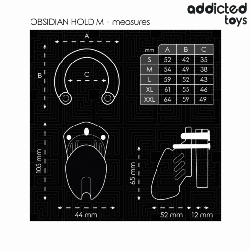 ADDICTED TOYS LOCKED - OBSIDIAN HOLD JAULA PARA PENE TALLA M - Imagen 4