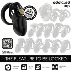 ADDICTED TOYS LOCKED - OBSIDIAN HOLD JAULA PARA PENE TALLA M - piKanteo | Despierta tu lado más piKante