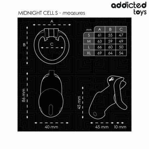 ADDICTED TOYS LOCKED - MINDNIGHT CELL JAULA PARA PENE TALLA S 4.8 CM - Imagen 5