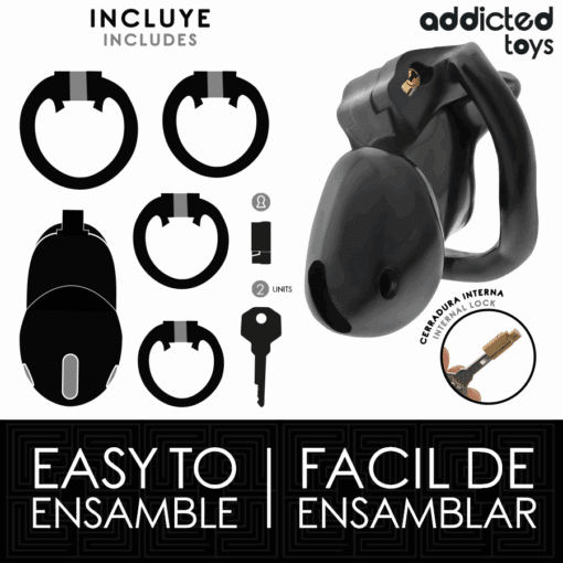 ADDICTED TOYS LOCKED - MINDNIGHT CELL JAULA PARA PENE TALLA S 4.8 CM - Imagen 4