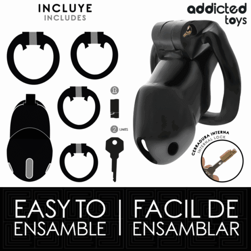 ADDICTED TOYS LOCKED - MINDNIGHT CELL JAULA PARA PENE 4.2 CM TALLA M - Imagen 4