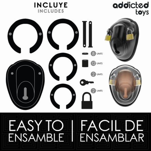 ADDICTED TOYS LOCKED - KEYLESS RESTRAINT JAULA PARA PENE 11,5 CM - Imagen 4