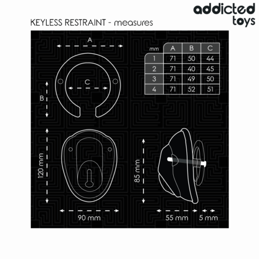 ADDICTED TOYS LOCKED - KEYLESS RESTRAINT JAULA PARA PENE 11,5 CM - Imagen 5