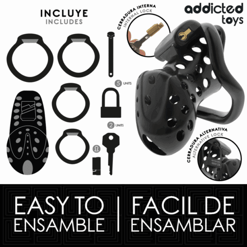 ADDICTED TOYS LOCKED - CHAINED HOLLOW JAULA PARA PENE 10,5 CM - Imagen 4