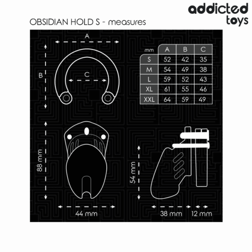 ADDICTED TOYS LOCKED - OBSIDIAN HOLD JAULA PARA PENE TALLA S - Imagen 5