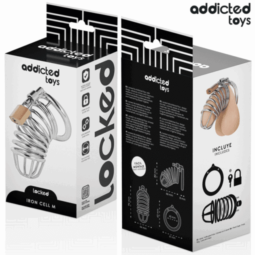 ADDICTED TOYS LOCKED - IRON CELL JAULA PARA PENE DE METAL TALLA M - Imagen 6