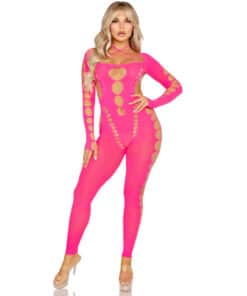LEG AVENUE - BODYSTOCKING ROSA CON ESPALDA ABIERTA TALLA ÚNICA