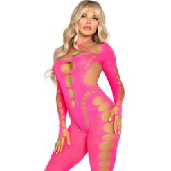 LEG AVENUE - BODYSTOCKING ROSA CON ESPALDA ABIERTA TALLA ÚNICA - piKanteo | Despierta tu lado más piKante
