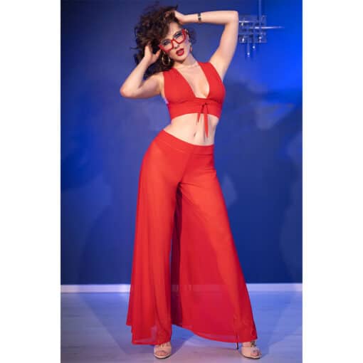 CHILIROSE - CR  4857 SET TOP Y PANTALONES ROJO TALLA XL - Imagen 5