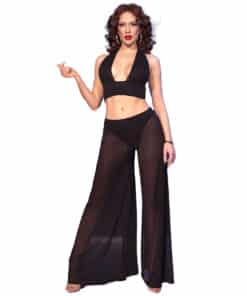 CHILIROSE - CR  4857 SET TOP Y PANTALONES NEGRO TALLA M