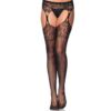 LEG AVENUE - MEDIAS RED ENCAJE Y LIGUERO NEGRO