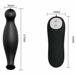 PRETTY LOVE - PLUG ANAL SILICONA 12 MODOS VIBRACIÓN NEGRO - piKanteo | Despierta tu lado más piKante