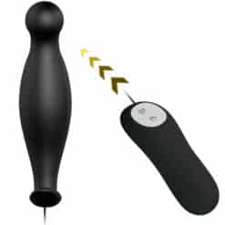 PRETTY LOVE - PLUG ANAL SILICONA 12 MODOS VIBRACIÓN NEGRO - piKanteo | Despierta tu lado más piKante