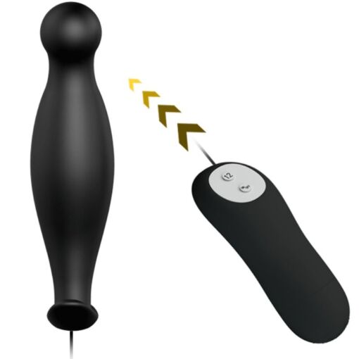 PRETTY LOVE - PLUG ANAL SILICONA 12 MODOS VIBRACIÓN NEGRO - Imagen 8