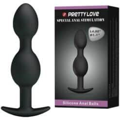 Alternative view of PRETTY LOVE - BOLAS ANALES SILICONA 12.5 CM NEGRO