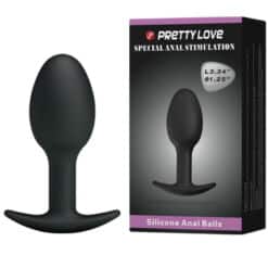 Alternative view of PRETTY LOVE - PLUG ANAL SILICONA 6.5 CM NEGRO
