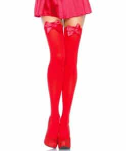 LEG AVENUE - MEDIAS ROJAS CON LAZO ROJO TALLA ÚNICA