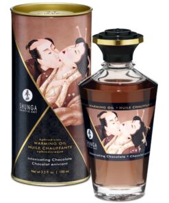 SHUNGA - ACEITE MASAJE EFECTO CALOR SABOR INTENSO CHOCOLATE 100 ML