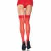 LEG AVENUE - MEDIAS CON COSTURA Y ENCAJE TALLA GRANDE ROJO 1101Q