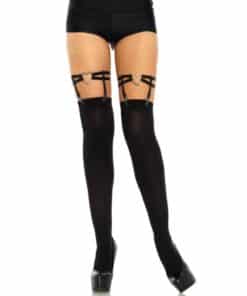 LEG AVENUE - LIGAS DOBLES ELÁSTICAS CON CORAZÓN TALLA ÚNICA