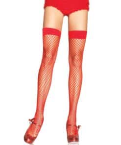 LEG AVENUE - MEDIAS EN RED ROJAS TALLA ÚNICA