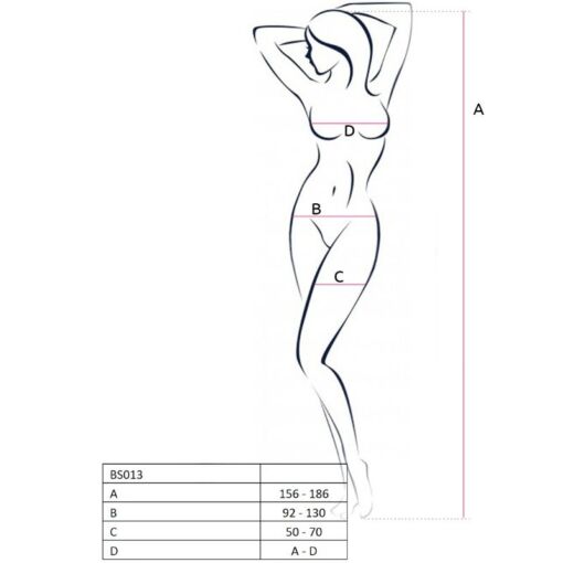 PASSION - WOMAN BS013 BODYSTOCKING ROJO TALLA ÚNICA - Imagen 2
