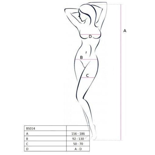 PASSION - WOMAN BS014 BODYSTOCKING ROJO TALLA ÚNICA - Imagen 2