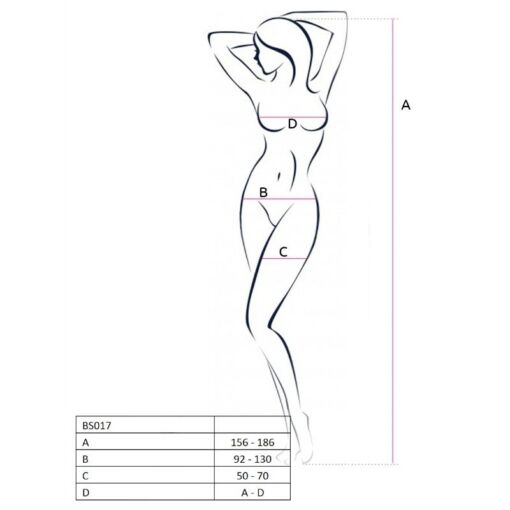 PASSION - WOMAN BS017 BODYSTOCKING BLANCO TALLA ÚNICA - Imagen 2