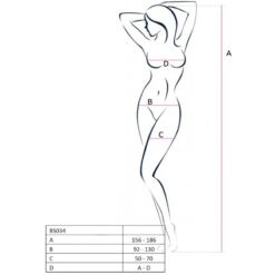 Alternative view of PASSION - WOMAN BS034 BODYSTOCKING BLANCO TALLA ÚNICA