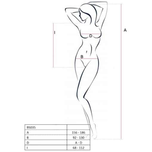PASSION - WOMAN BS035 BODYSTOCKING ROJO TALLA ÚNICA - Imagen 2