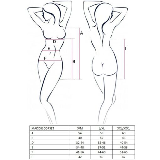 PASSION - WOMAN MADDIE CORSET NEGRO TALLA S/M - Imagen 2