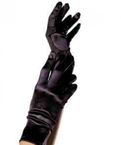 LEG AVENUE - GUANTES SATIN NEGRO
