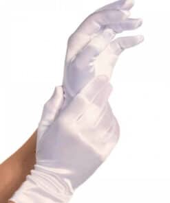 LEG AVENUE - GUANTES SATIN BLANCO