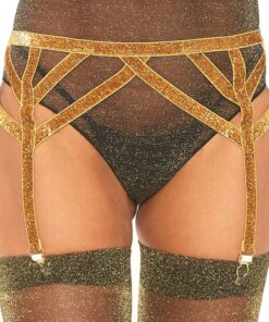 LEG AVENUE - LIGUERO LUREX DORADO TALLA ÚNICA