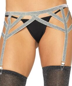 LEG AVENUE - LIGUERO LUREX PLATEADO TALLA ÚNICA