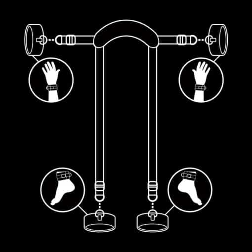 FETISH SUBMISSIVE - POSICIÓN MASTER CON 4 ESPOSAS CON FORRO DE NEOPRENO - Imagen 4