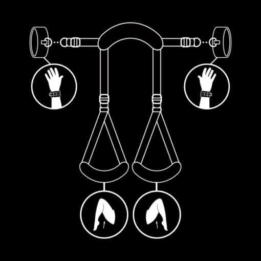 FETISH SUBMISSIVE - POSICIÓN PIERNAS ABIERTAS CON ESPOSAS CON FORRO DE NEOPRENO - Imagen 10