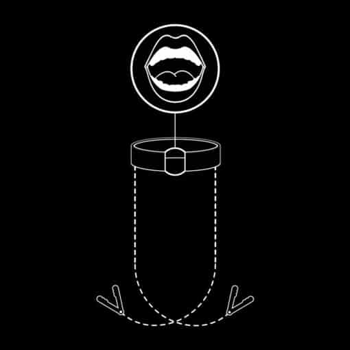 FETISH SUBMISSIVE - ANILLA MORDAZA CON PINZAS PARA PEZONES - Imagen 7