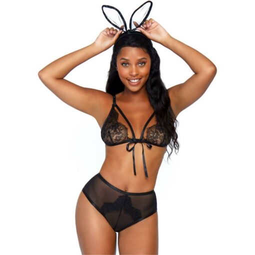 LEG AVENUE - SET 3 PIEZAS CONEJITA SEXY TALLA ÚNICA
