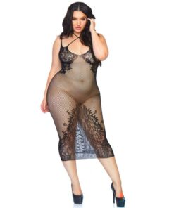 LEG AVENUE - VESTIDO EN CUERPO DE RED 1X-2X