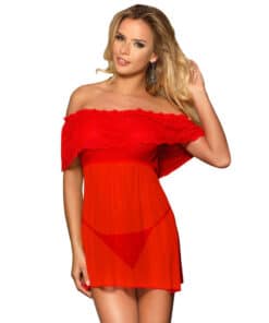 SUBBLIME - SET VESTIDO CORTO + TANGA ROJO L/XL