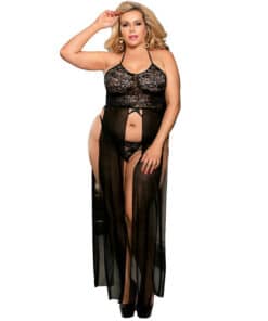 SUBBLIME - SET DRESS-TOP Y TANGA NEGRO TALLA GRANDE